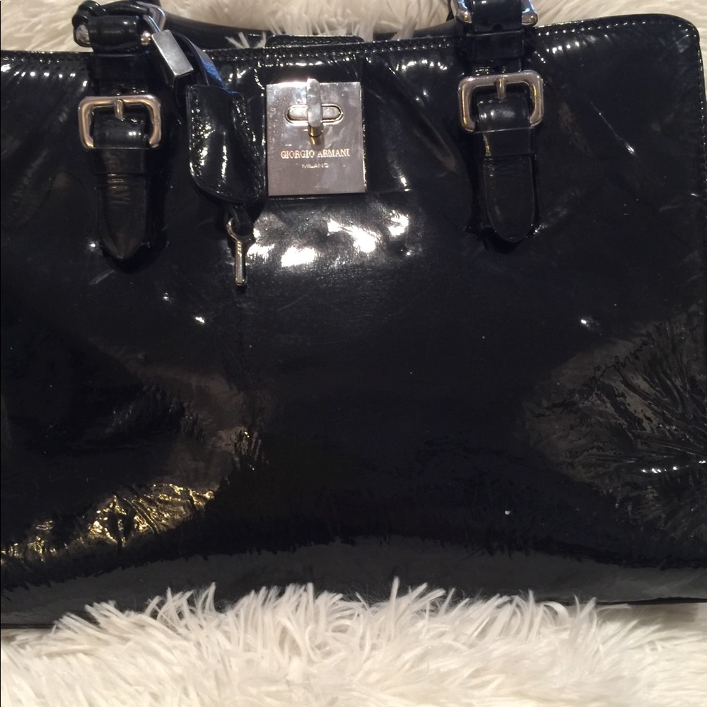 Giorgio Armani Black Patten Leather View 2